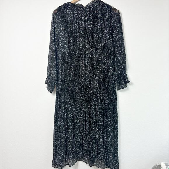 CODE X MODE FLORAL PURPLE BLACK LONG SLEEVE WOMEN DRESS SIZE MEDIUM BRAND NEW - Picture 2 of 7